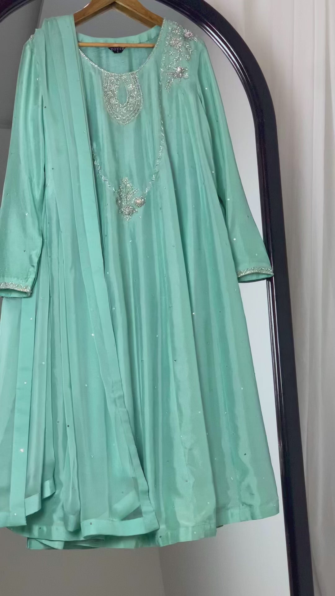 3pc-Silk Embroidered frock ( ZTS-727 )