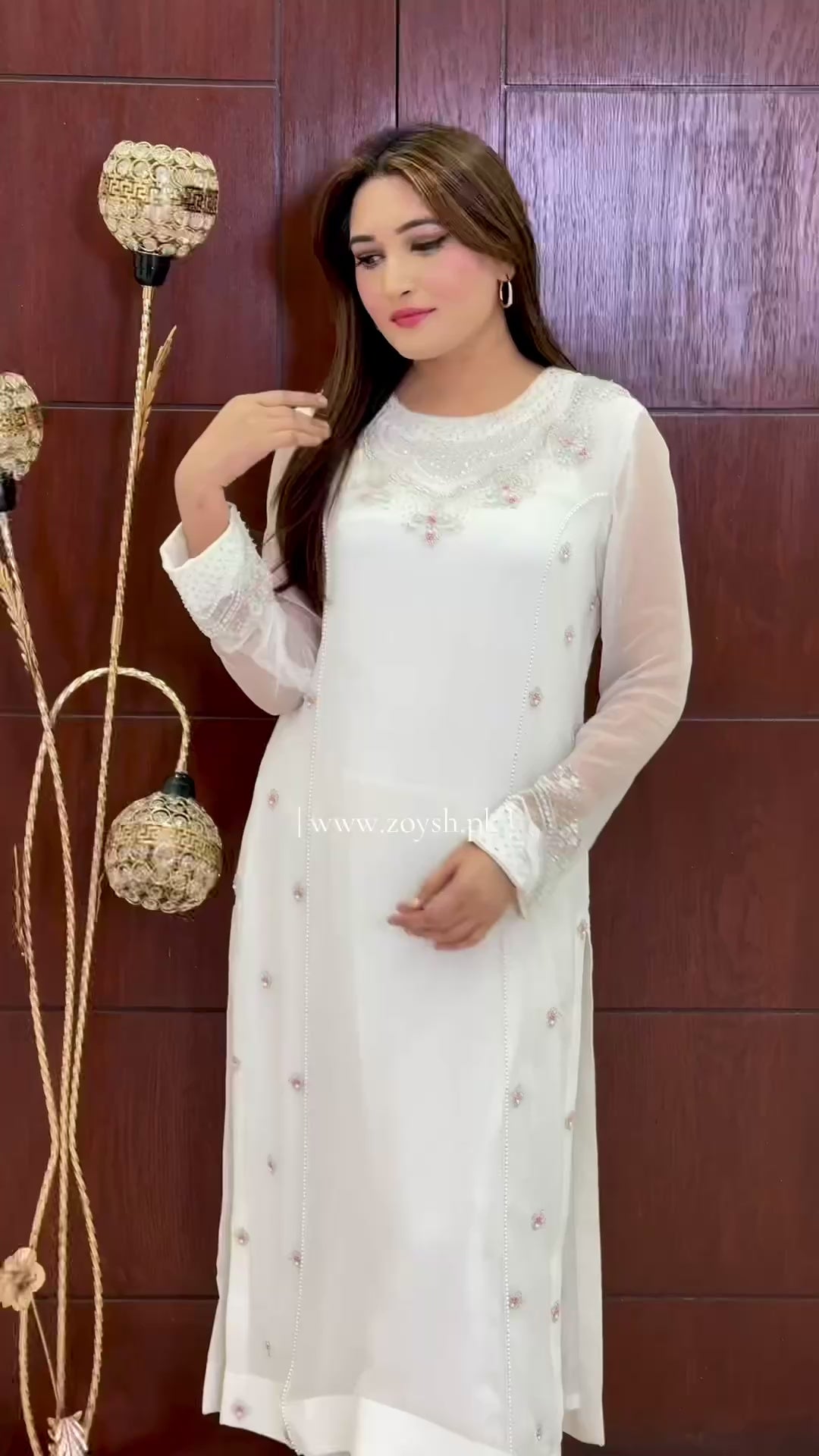 3 Piece - Embroidered Chiffon Suit