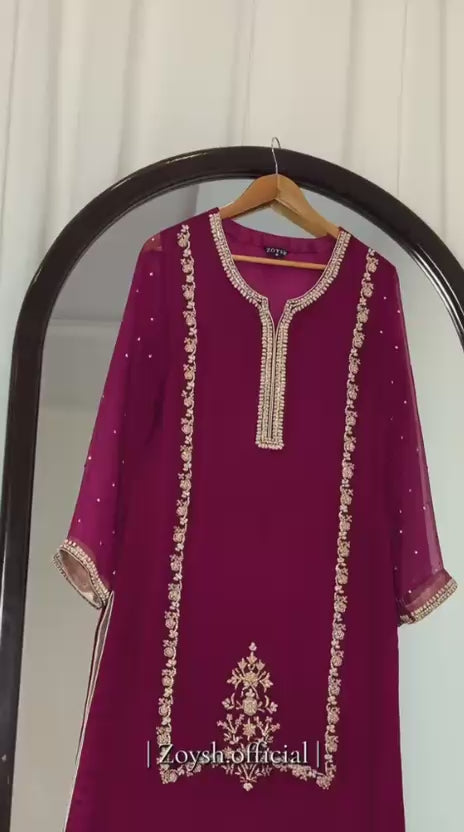3pc Chiffon Embroidered suit ( ZC-731 )